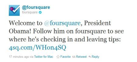 Obama da Foursquare’e Katıldı 